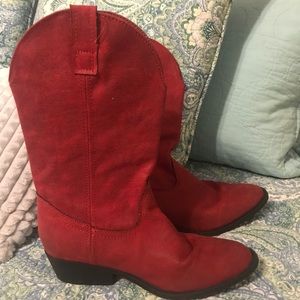 Red western type boot